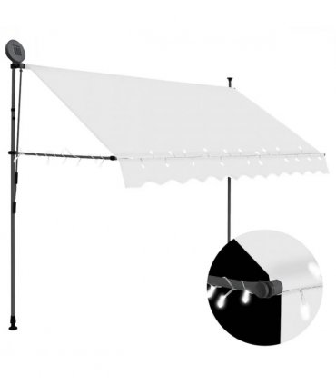 vidaXL Manual Retractable Awning with LED 250 cm Cream