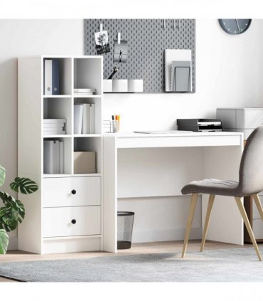 vidaXL Desk with Drawer 2 pcs White