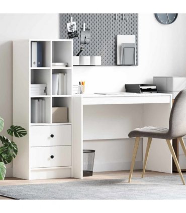vidaXL Desk with Drawer 2 pcs White