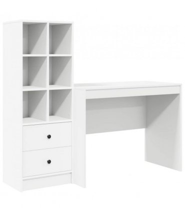 vidaXL Desk with Drawer 2 pcs White