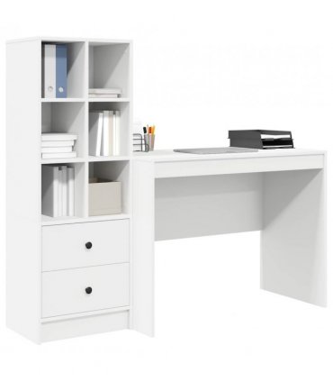 vidaXL Desk with Drawer 2 pcs White