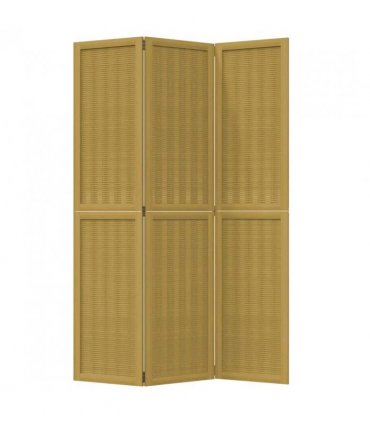 vidaXL Room Divider 3 Panels Brown Solid Wood Paulownia