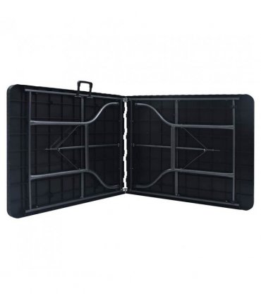 vidaXL Folding Garden Table Black 180x75x72 cm HDPE Imitation Rattan