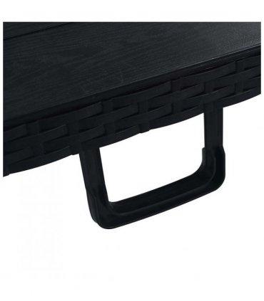 vidaXL Folding Garden Table Black 180x75x72 cm HDPE Imitation Rattan