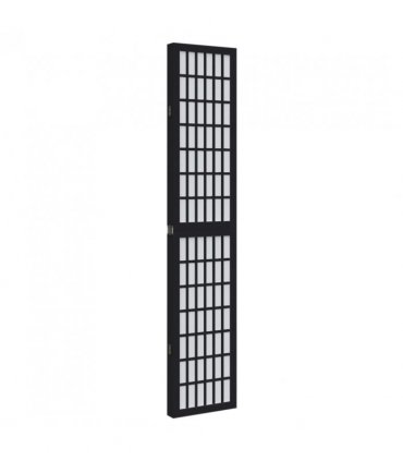 vidaXL Room Divider 4 Panels Black Solid Wood Paulownia
