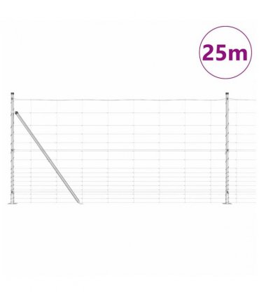 vidaXL Welded Wire Fence with Concrete Base 25 x 1.2 m Silver Mesh