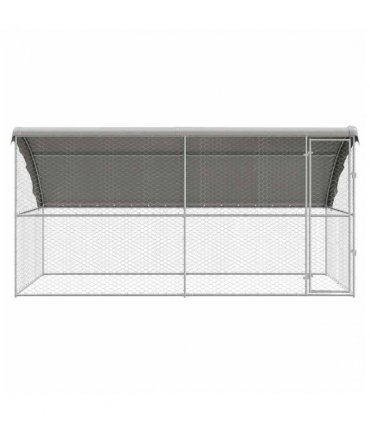 vidaXL Dog Kennel 2 pcs Silver 4 x 2 x 2 m Galvanised steel