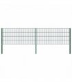 vidaXL Fence Panel with Posts Iron 349x80 cm Green