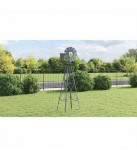 vidaXL Windmill Grey 84 x 68 x 245 cm Iron