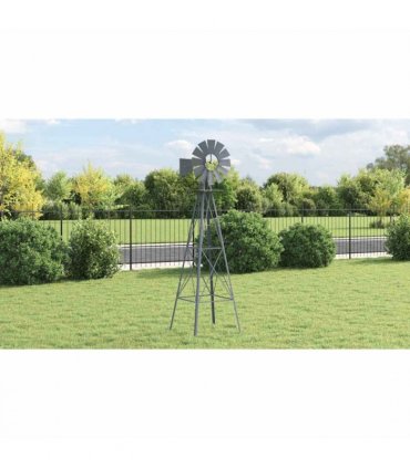 vidaXL Windmill Grey 84 x 68 x 245 cm Iron