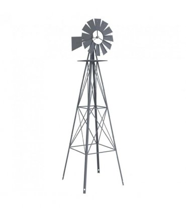 vidaXL Windmill Grey 84 x 68 x 245 cm Iron