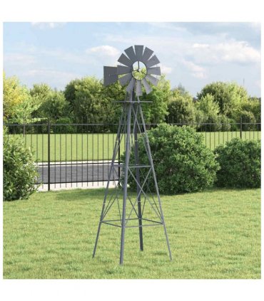 vidaXL Windmill Grey 84 x 68 x 245 cm Iron