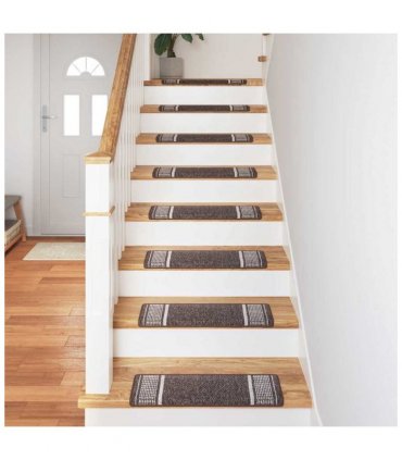 vidaXL Self-adhesive Stair Mats 15 pcs Brown 65 x 21 x 4 cm