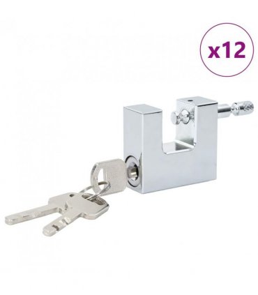 vidaXL Padlock 12 pcs Silver Steel