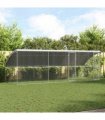 vidaXL Dog Kennel 3 pcs Silver 6 x 2 x 2 m Galvanised steel
