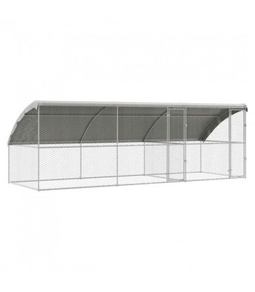 vidaXL Dog Kennel 3 pcs Silver 6 x 2 x 2 m Galvanised steel