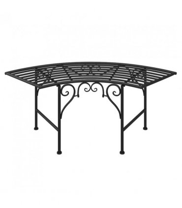 vidaXL Tree Bench | Black | Steel | Medium | Durable | Circular Tree Bench