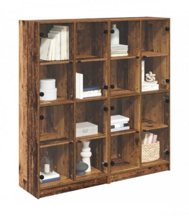 vidaXL Highboard 2 pcs Old Wood 68 x 37 x 142 cm Engineered Wood