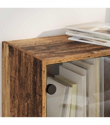 vidaXL Highboard 2 pcs Old Wood 68 x 37 x 142 cm Engineered Wood