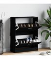 vidaXL Shoe Cabinet Black 63x24x81 cm Engineered Wood