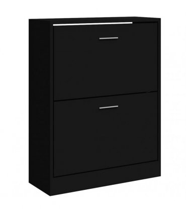 vidaXL Shoe Cabinet Black 63x24x81 cm Engineered Wood