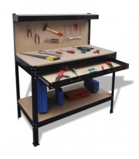 Workbench with Pegboard and Drawer