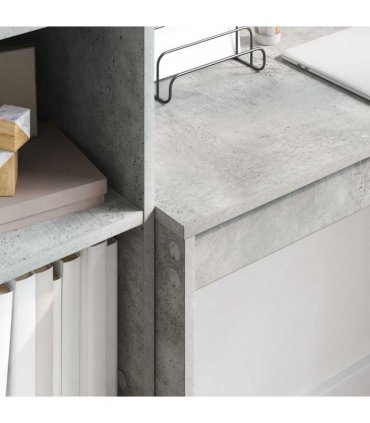 vidaXL Desk with Drawer with Shelf with Storage 2 pcs Concrete Grey