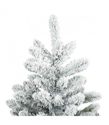 vidaXL Artificial Hinged Christmas Tree Snow Flocked White 150 cm