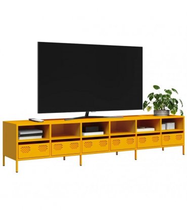 vidaXL TV Cabinet Mustard Yellow 202x39x43.5 cm Cold-rolled Steel