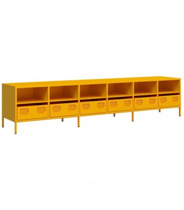 vidaXL TV Cabinet Mustard Yellow 202x39x43.5 cm Cold-rolled Steel