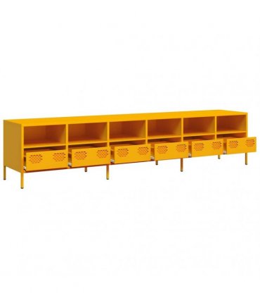 vidaXL TV Cabinet Mustard Yellow 202x39x43.5 cm Cold-rolled Steel