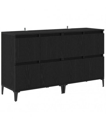 vidaXL Sideboards 2 pcs Black Oak 60 x 35 x 70 cm Engineered Wood