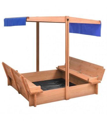 vidaXL Sandbox with Roof Firwood 112x112x112 cm