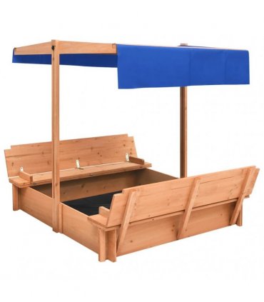 vidaXL Sandbox with Roof Firwood 112x112x112 cm