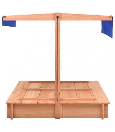 vidaXL Sandbox with Roof Firwood 112x112x112 cm
