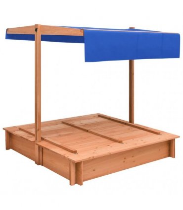 vidaXL Sandbox with Roof Firwood 112x112x112 cm
