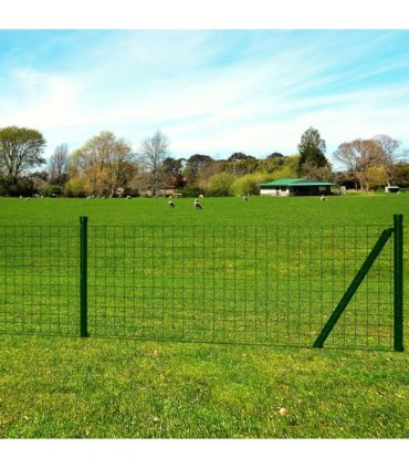 vidaXL Euro Fence Steel 10x1.5 m Green