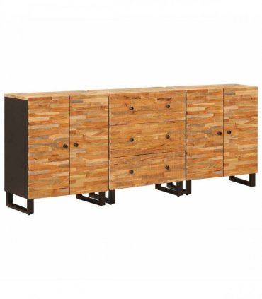 vidaXL Sideboard 3 pcs Brown 60 x 33 x 75 cm Solid Mango Wood