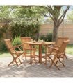 vidaXL Outdoor Dining Set | Natural Teak | Fine sanded teak hardwood | Medium