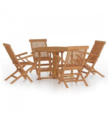 vidaXL Outdoor Dining Set | Natural Teak | Fine sanded teak hardwood | Medium