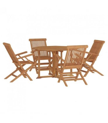 vidaXL Outdoor Dining Set | Natural Teak | Fine sanded teak hardwood | Medium