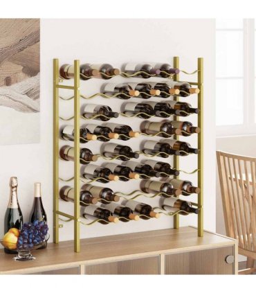 vidaXL Wine Rack for 48 Bottles Gold Metal