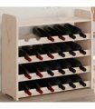 vidaXL Wine Rack with Top Board 67.5x25x60 cm Solid Wood Pine