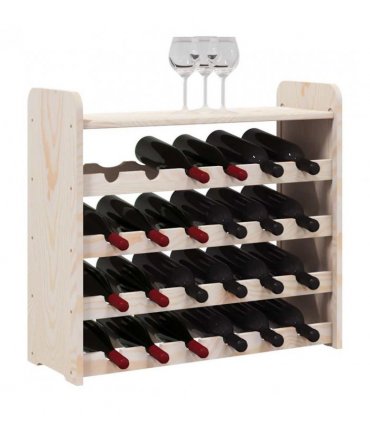 vidaXL Wine Rack with Top Board 67.5x25x60 cm Solid Wood Pine