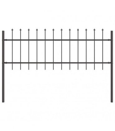 vidaXL Garden Fence 6 pcs Grey 10.2 x 0.6 m Powder-coated Steel