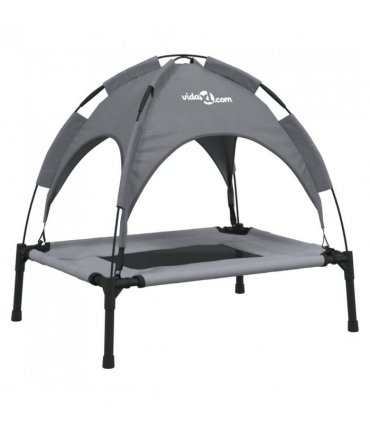 vidaXL Dog Bed with Canopy Anthracite Oxford Fabric and Steel