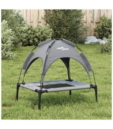 vidaXL Dog Bed with Canopy Anthracite Oxford Fabric and Steel