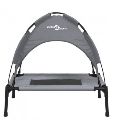 vidaXL Dog Bed with Canopy Anthracite Oxford Fabric and Steel