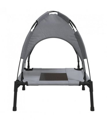vidaXL Dog Bed with Canopy Anthracite Oxford Fabric and Steel