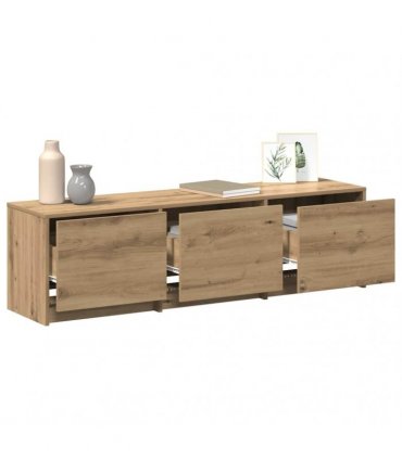 vidaXL TV Cabinet with LED with Drawer Artisian Oak 140 x 34 x 40 cm